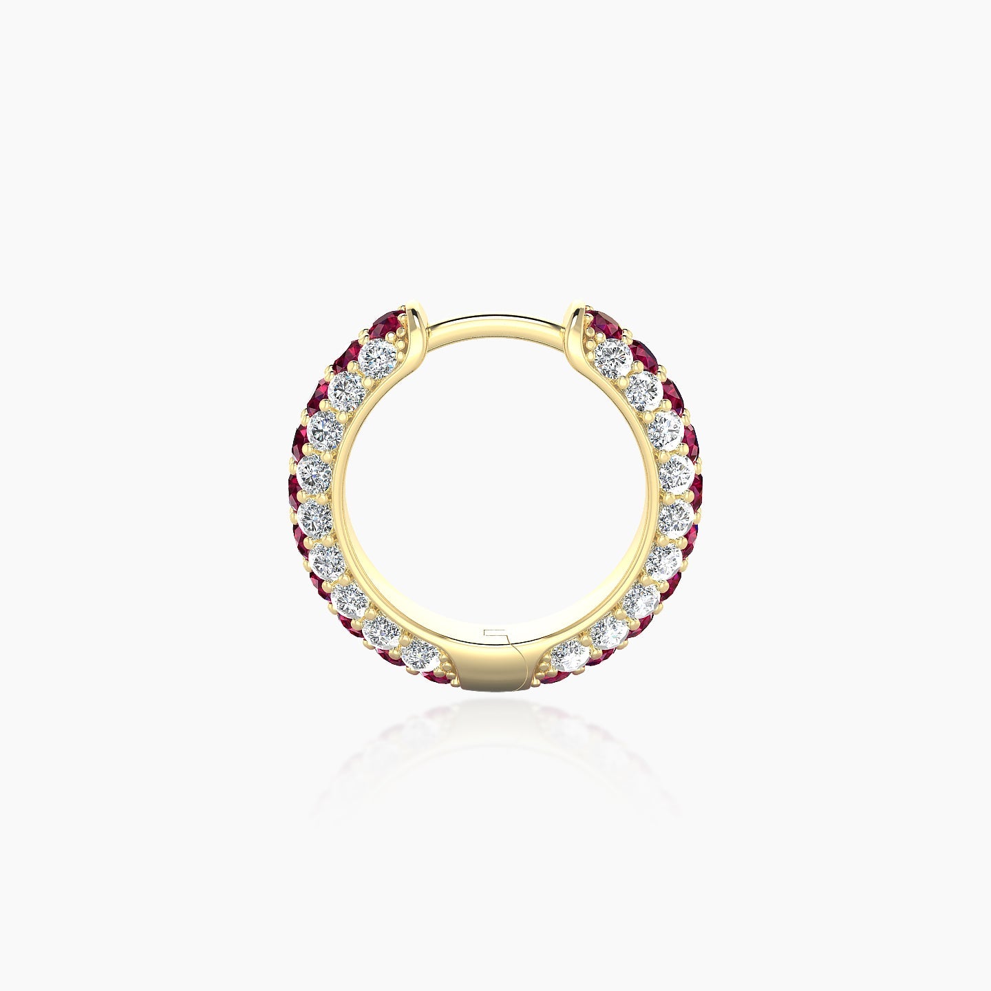 Theia | 18k Yellow Gold 8 mm Pave Ruby & Diamond Hoop Piercing