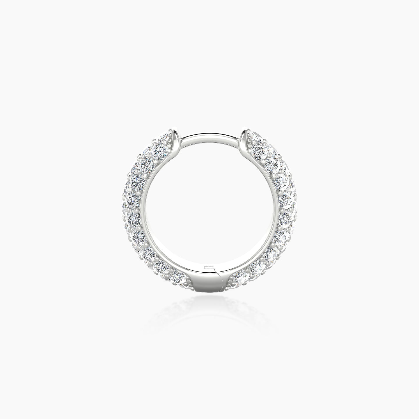Theia | 18k White Gold 8 mm Pave Diamond Nose Ring Piercing