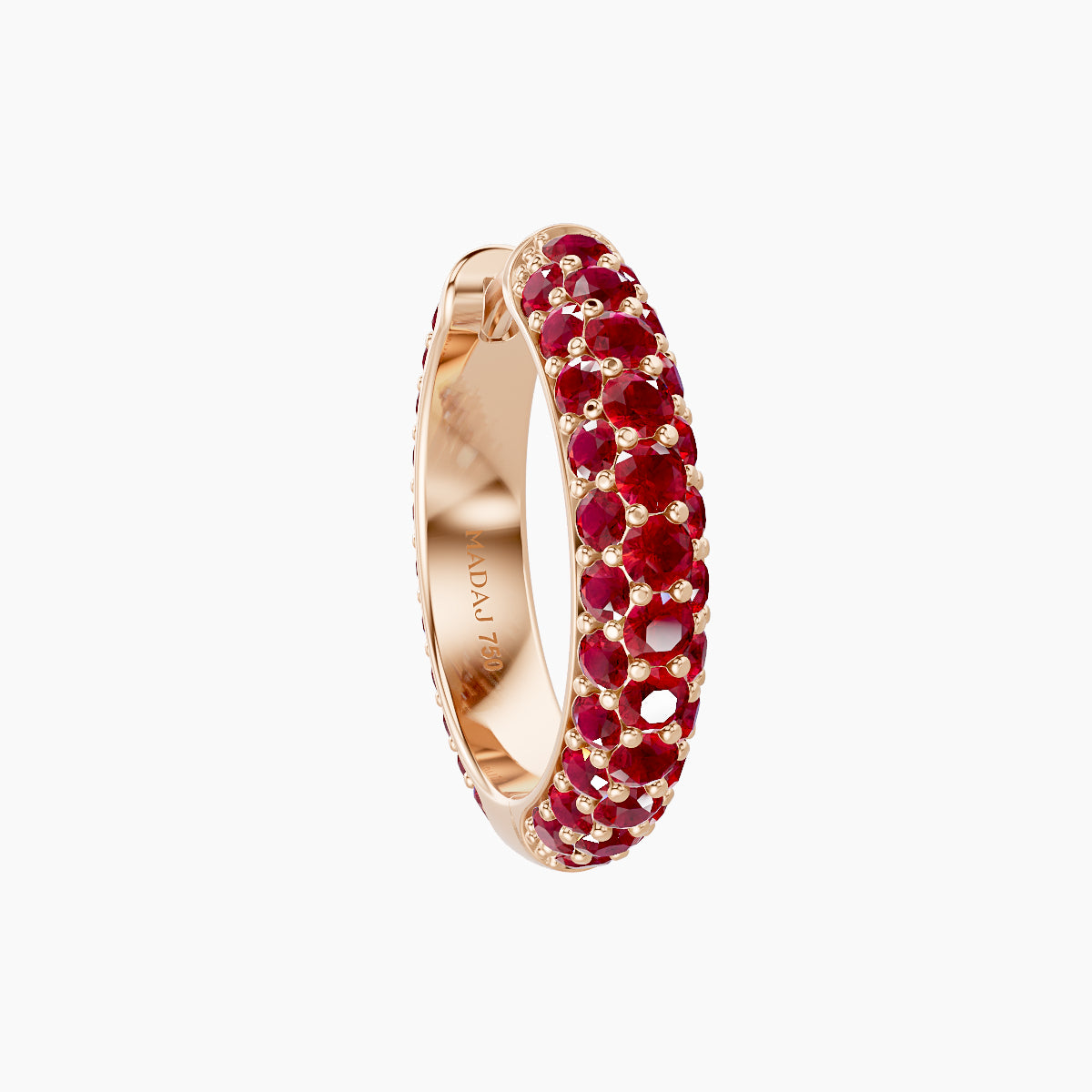 Theia | 18k Rose Gold 9.5 mm Pave Ruby Hoop Piercing
