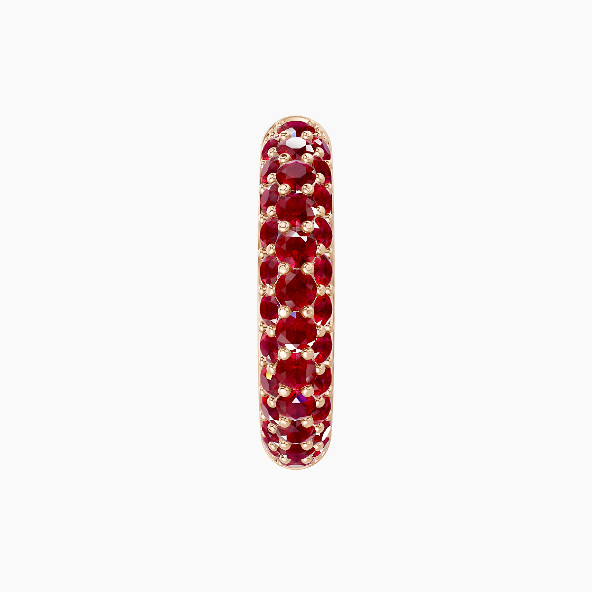 Theia | 18k Rose Gold 9.5 mm Pave Ruby Hoop Piercing