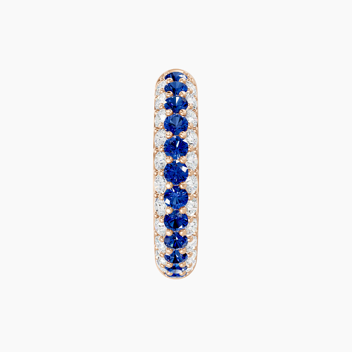 Theia | 18k Rose Gold 9.5 mm Pave Sapphire & Diamond Hoop Piercing