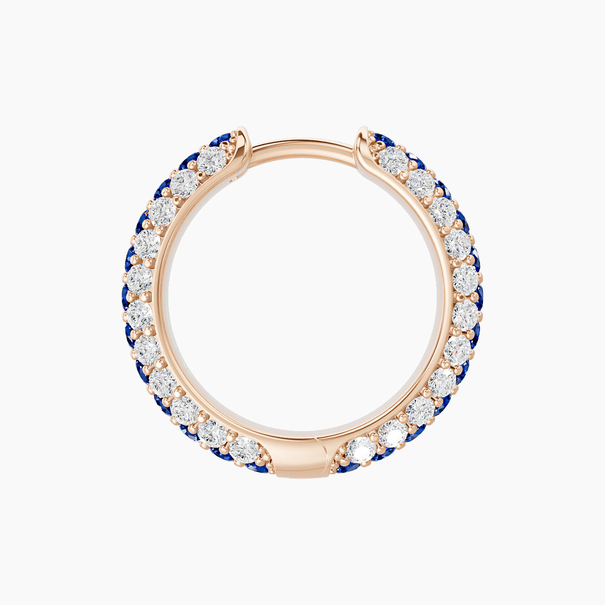 Theia | 18k Rose Gold 9.5 mm Pave Sapphire & Diamond Hoop Piercing