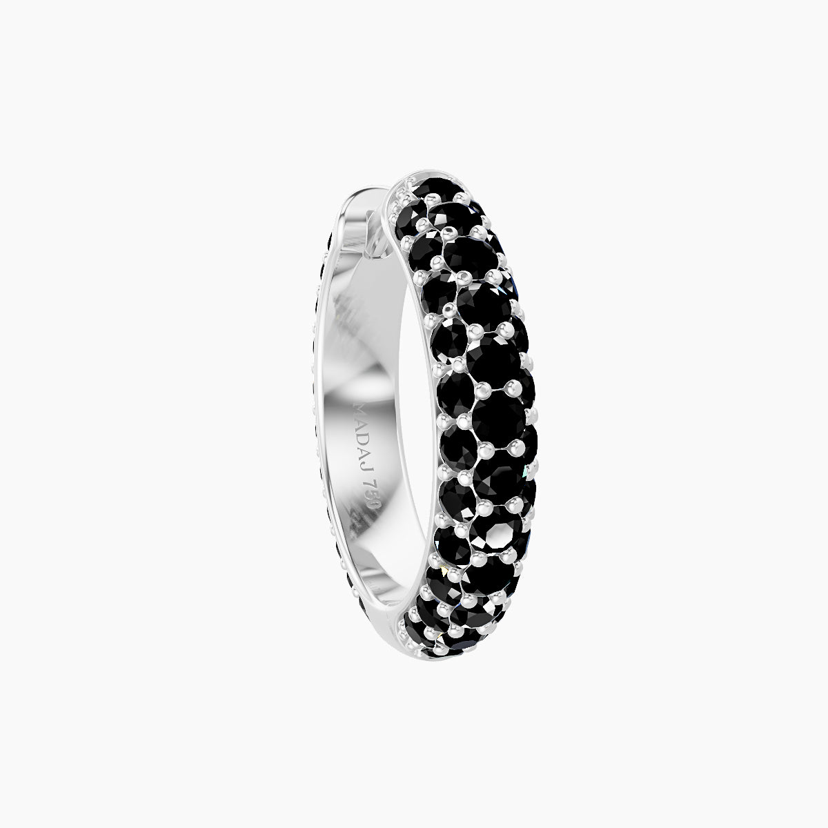 Theia | 18k White Gold 9.5 mm Pave Black Diamond Hoop Piercing
