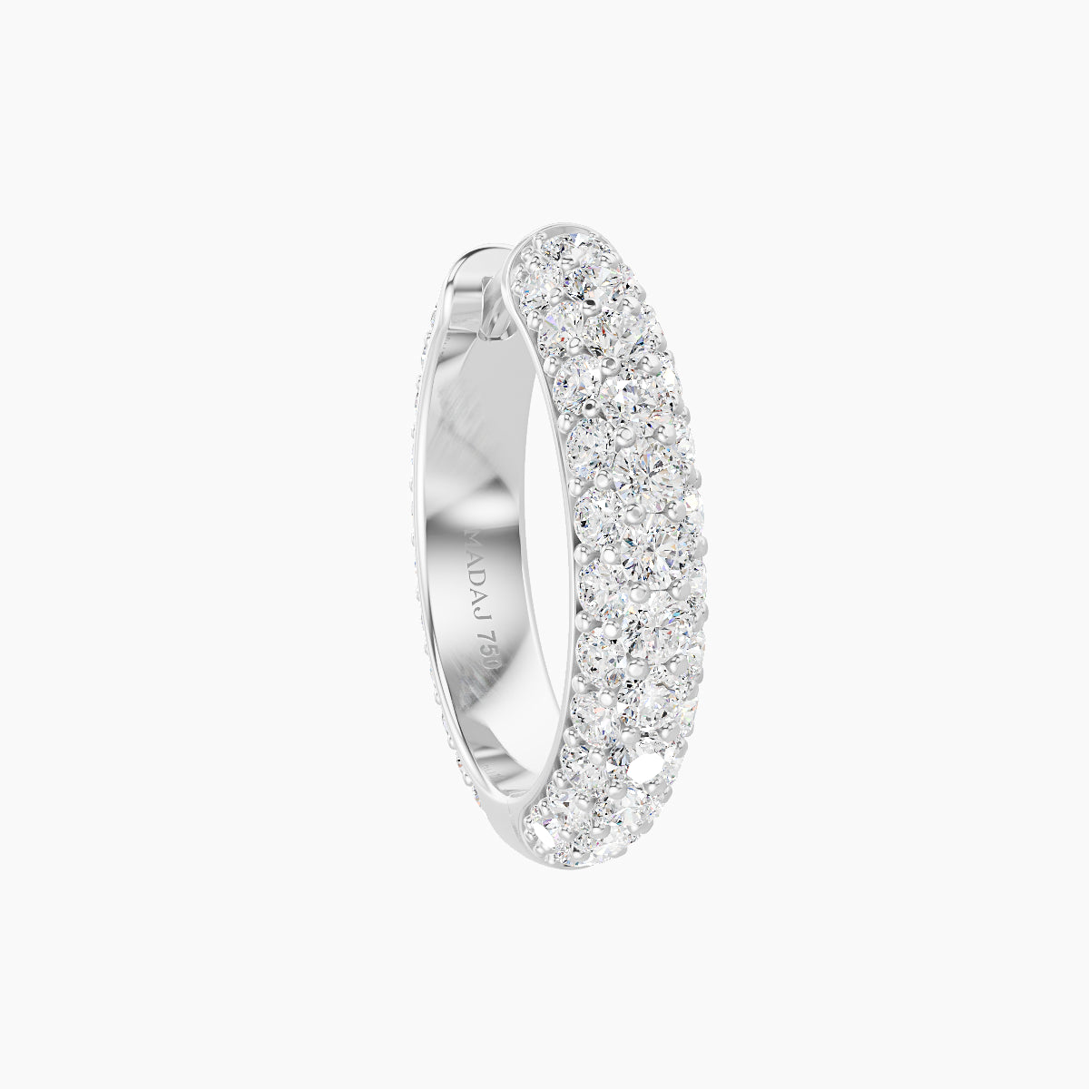 Theia | 18k White Gold 9.5 mm Pave Diamond Hoop Piercing