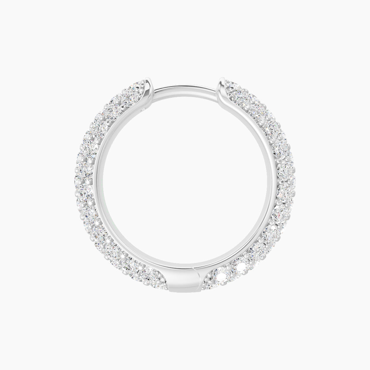 Theia | 18k White Gold 9.5 mm Pave Diamond Hoop Piercing