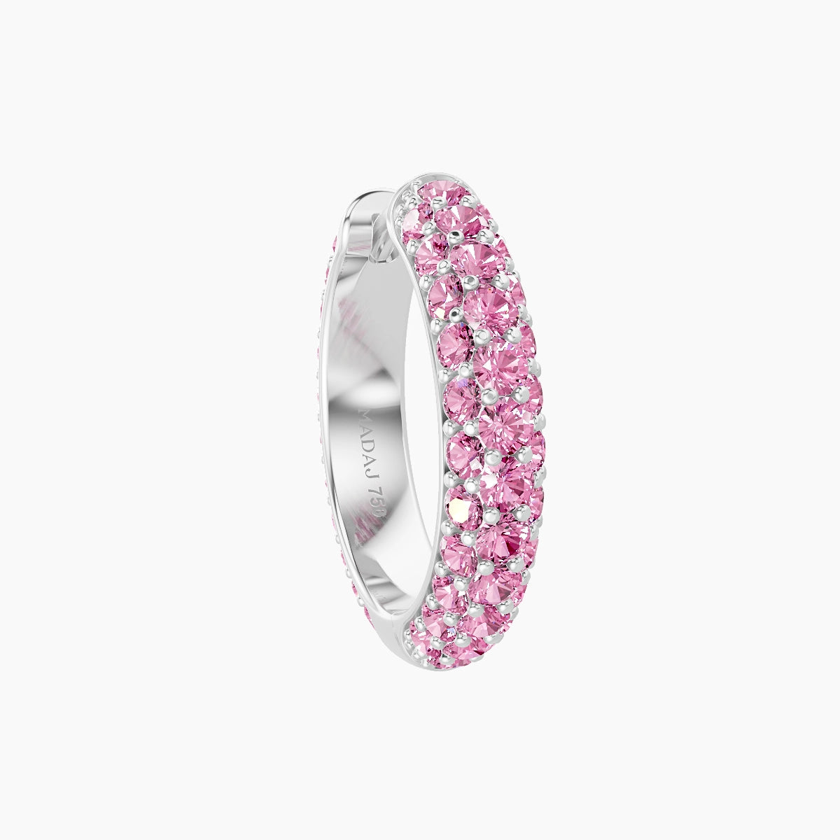 Theia | 18k White Gold 9.5 mm Pave Pink Sapphire Hoop Piercing