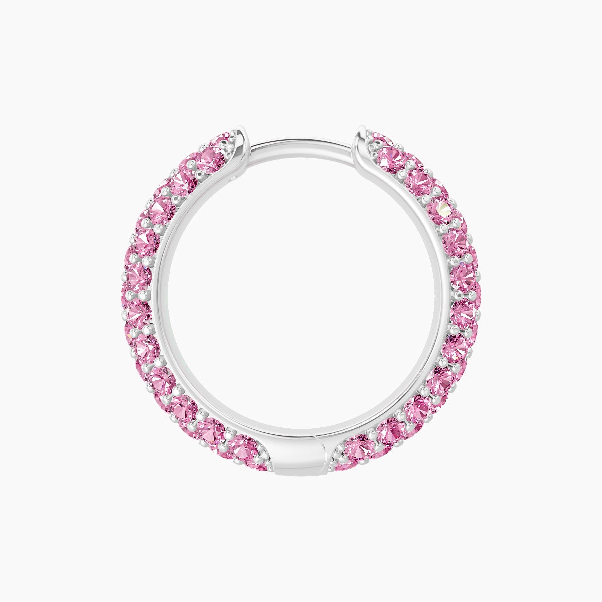 Theia | 18k White Gold 9.5 mm Pave Pink Sapphire Hoop Piercing