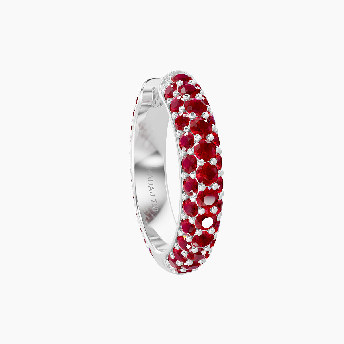 Theia | 18k White Gold 9.5 mm Pave Ruby Hoop Piercing