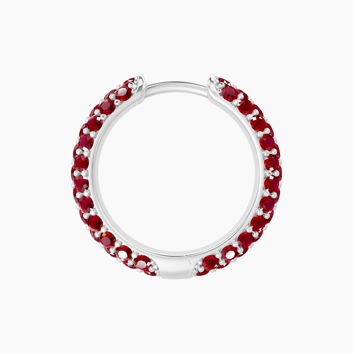 Theia | 18k White Gold 9.5 mm Pave Ruby Hoop Piercing