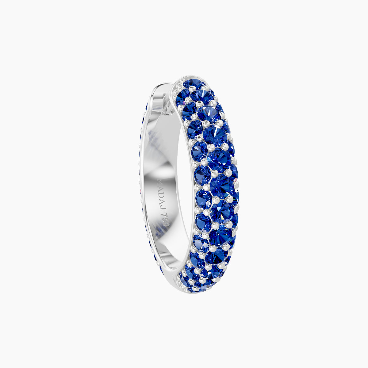 Theia | 18k White Gold 9.5 mm Pave Sapphire Hoop Piercing