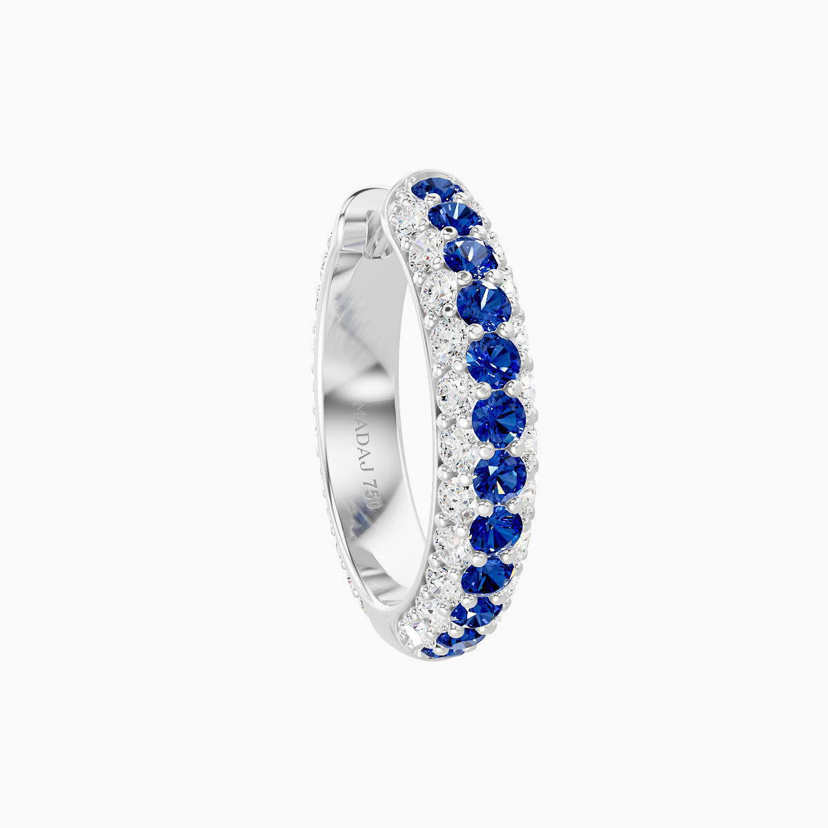 Theia | 18k White Gold 9.5 mm Pave Sapphire & Diamond Hoop Piercing