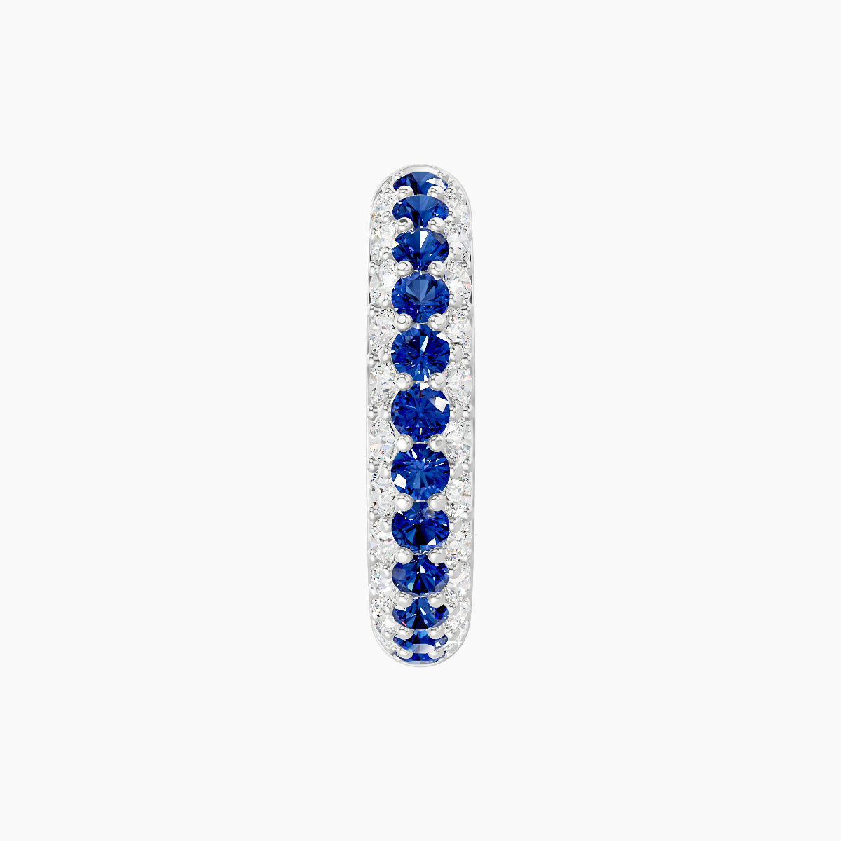 Theia | 18k White Gold 9.5 mm Pave Sapphire & Diamond Hoop Piercing