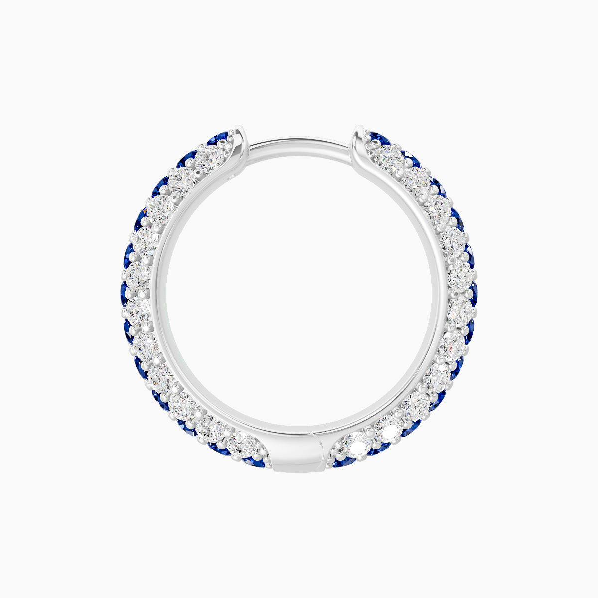 Theia | 18k White Gold 9.5 mm Pave Sapphire & Diamond Hoop Piercing