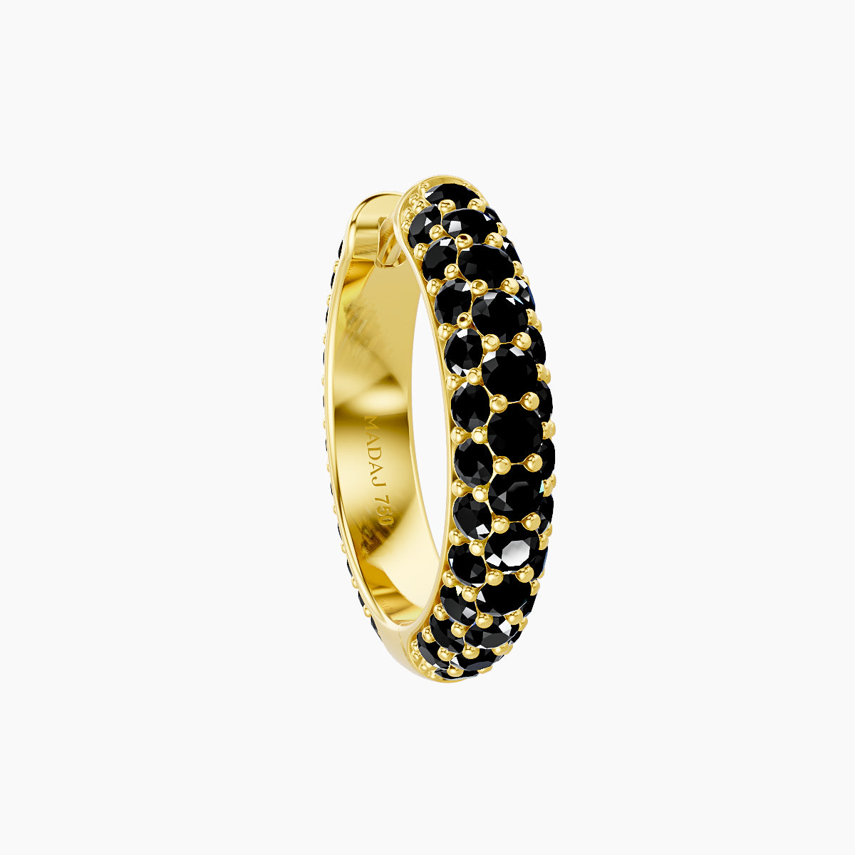 Theia | 18k Yellow Gold 9.5 mm Pave Black Diamond Hoop Piercing