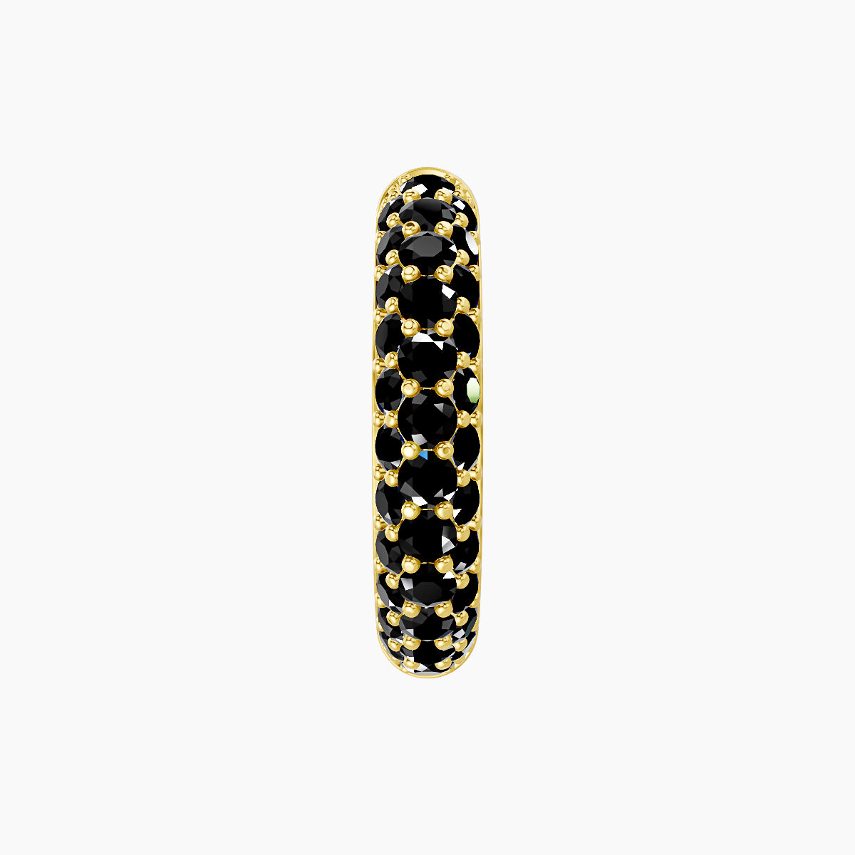 Theia | 18k Yellow Gold 9.5 mm Pave Black Diamond Hoop Piercing