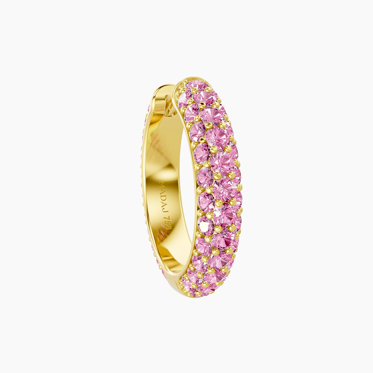 Theia | 18k Yellow Gold 9.5 mm Pave Pink Sapphire Hoop Piercing