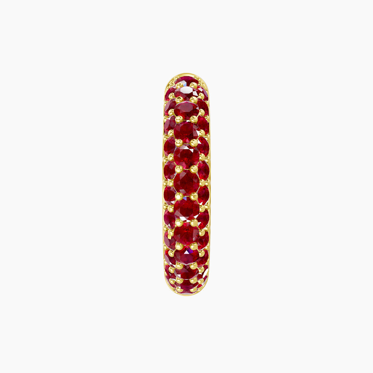 Theia | 18k Yellow Gold 9.5 mm Pave Ruby Hoop Piercing