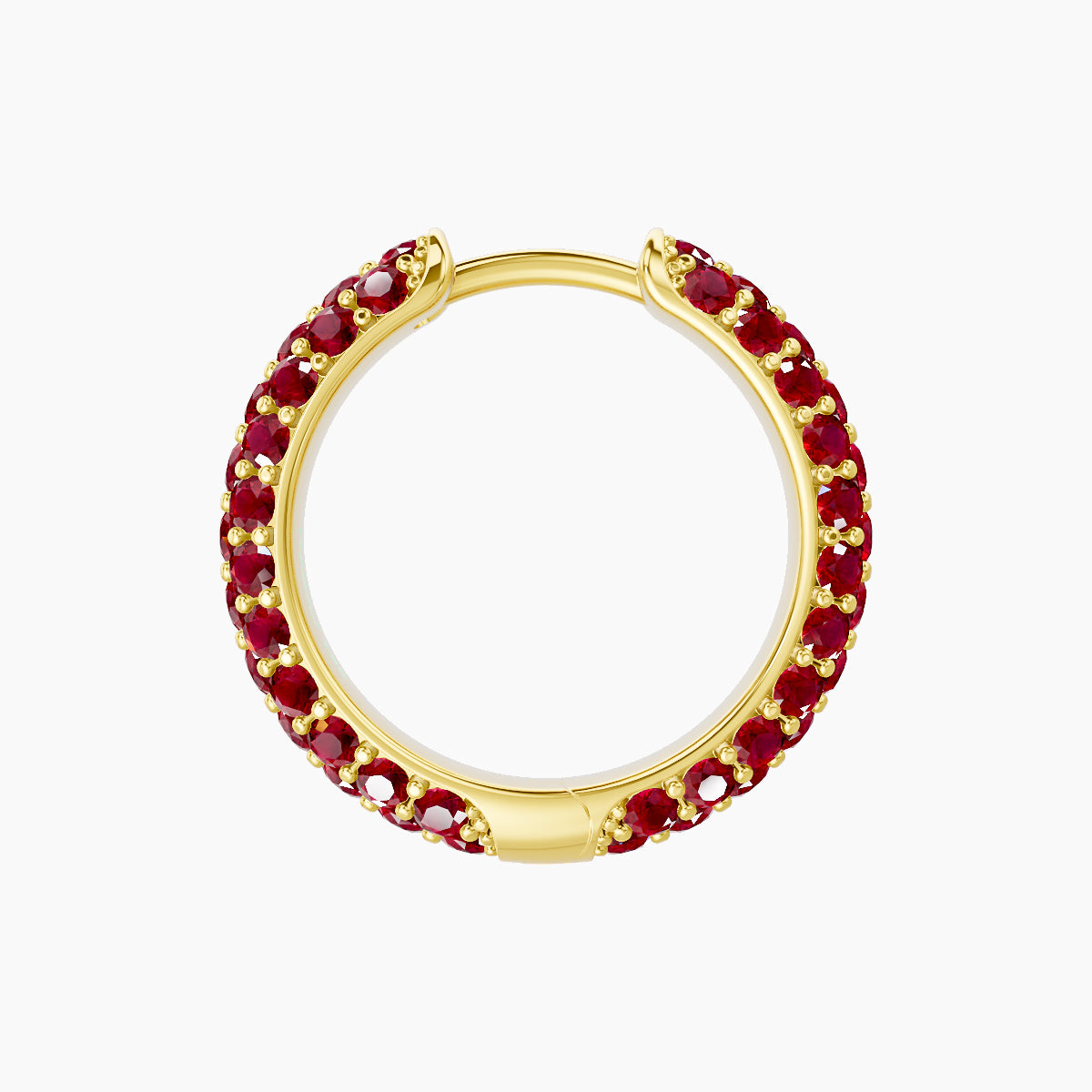 Theia | 18k Yellow Gold 9.5 mm Pave Ruby Hoop Piercing