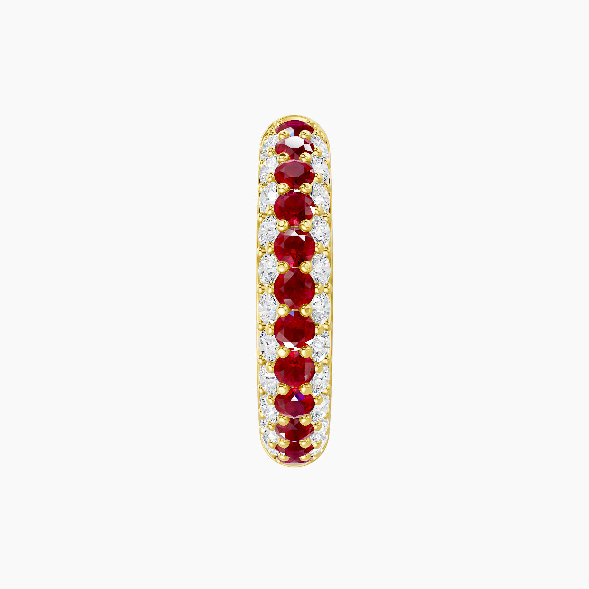 Theia | 18k Yellow Gold 9.5 mm Pave Ruby & Diamond Hoop Piercing