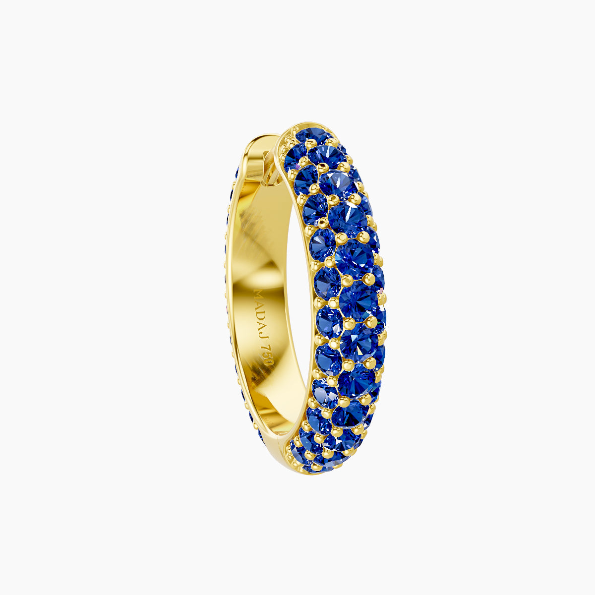 Theia | 18k Yellow Gold 9.5 mm Pave Sapphire Hoop Piercing