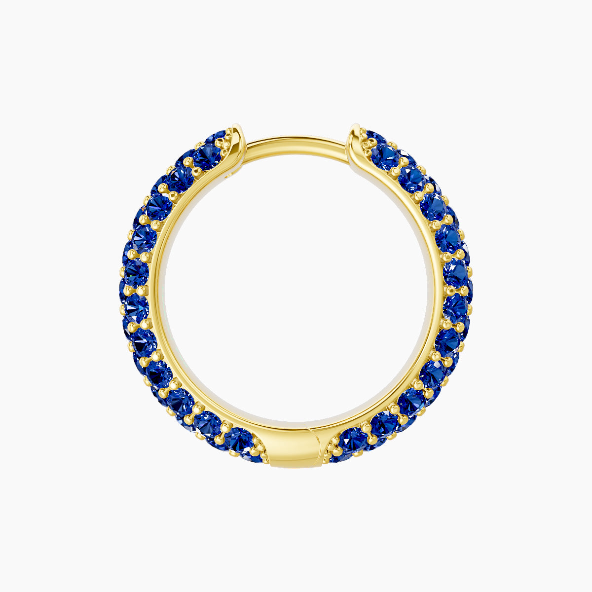Theia | 18k Yellow Gold 9.5 mm Pave Sapphire Hoop Piercing