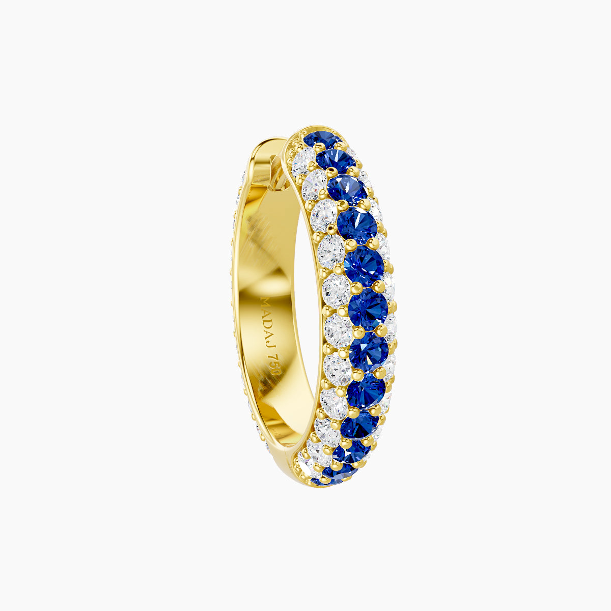 Theia | 18k Yellow Gold 9.5 mm Pave Sapphire & Diamond Hoop Piercing