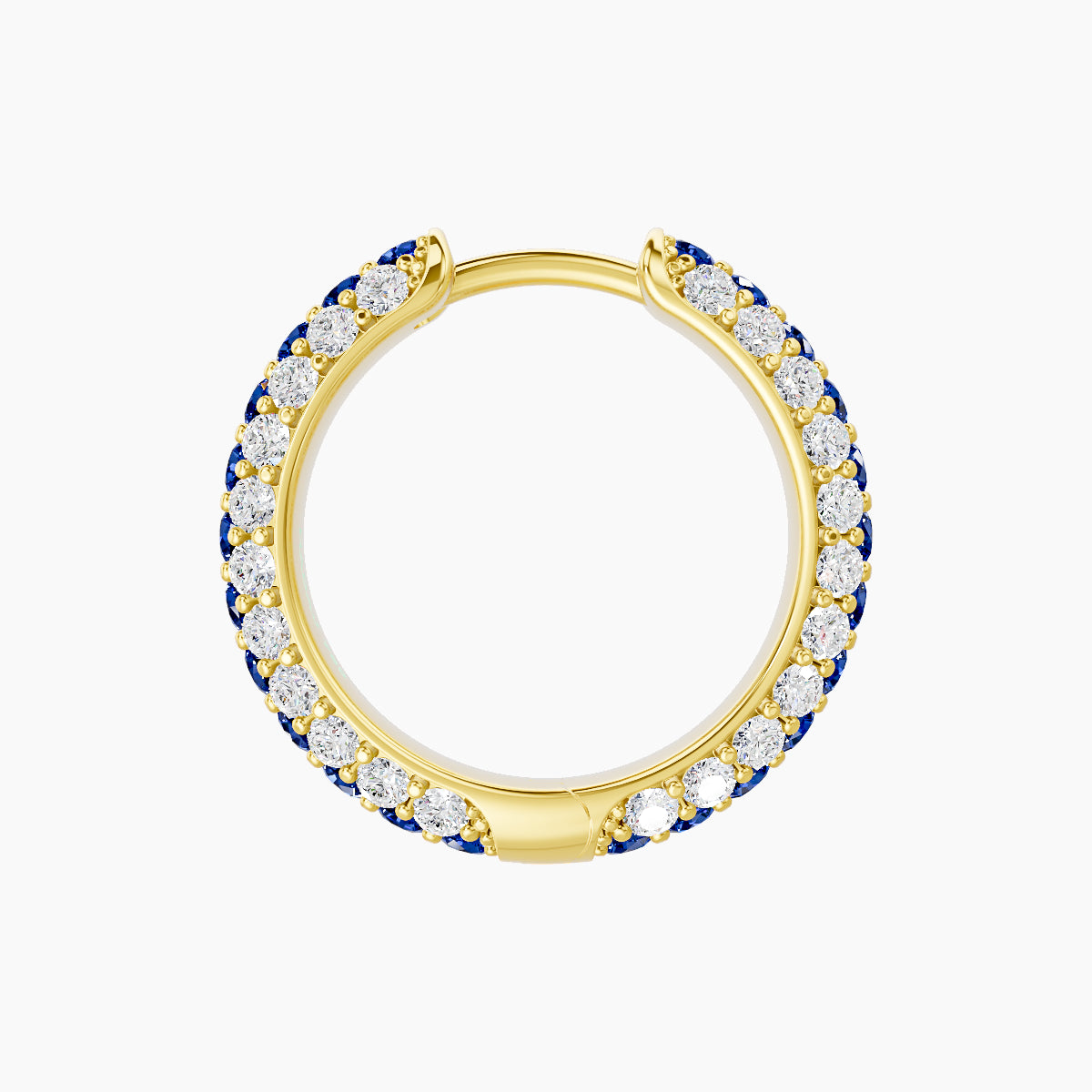 Theia | 18k Yellow Gold 9.5 mm Pave Sapphire & Diamond Hoop Piercing