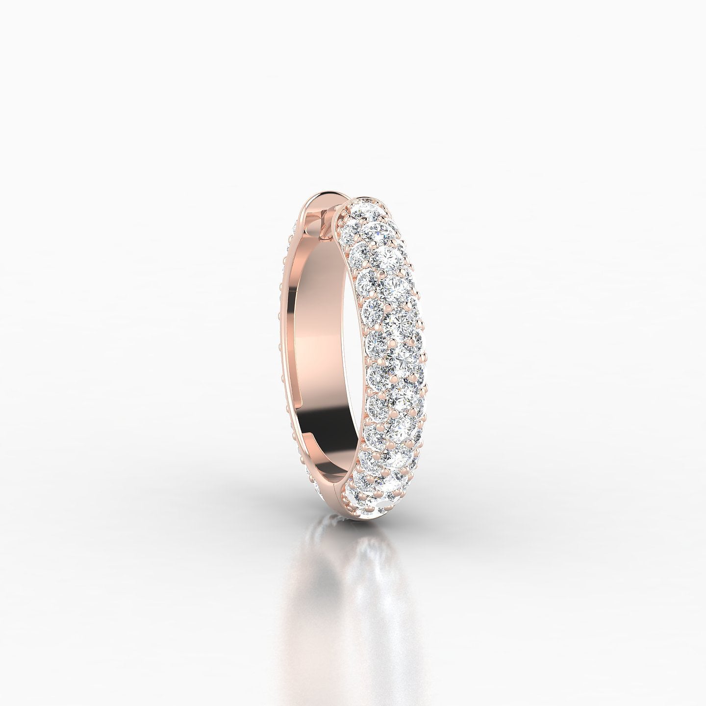 Theia | 18k Rose Gold 9.5 mm Pave Diamond Hoop Piercing