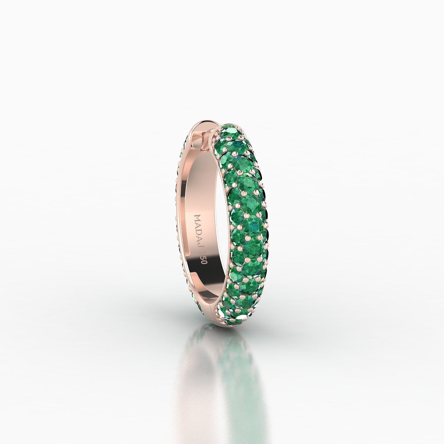 Theia | 18k Rose Gold 9.5 mm Pave Emerald Hoop Piercing