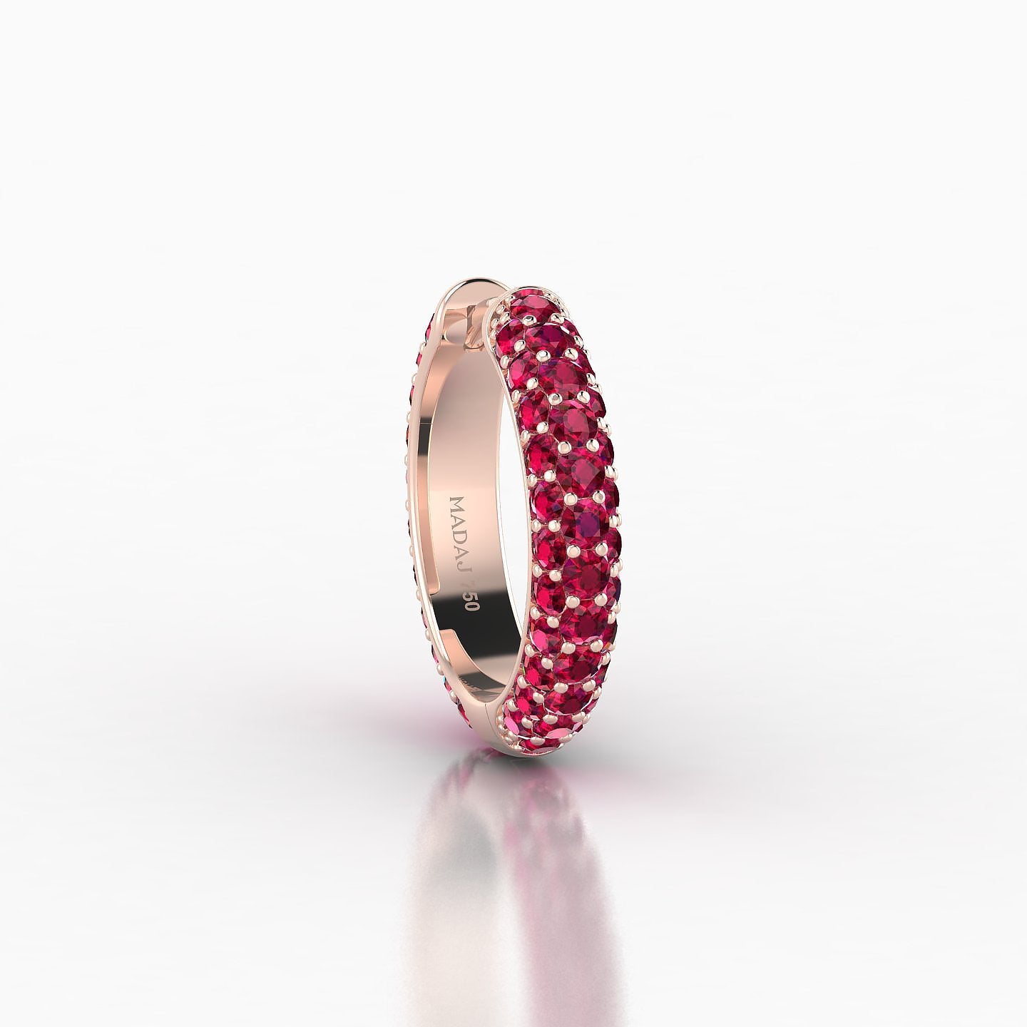 Theia | 18k Rose Gold 9.5 mm Pave Ruby Hoop Piercing