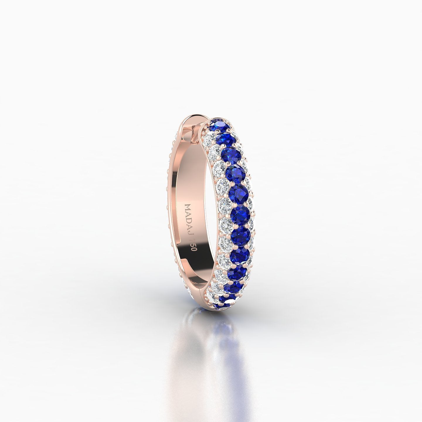 Theia | 18k Rose Gold 9.5 mm Pave Sapphire & Diamond Hoop Piercing