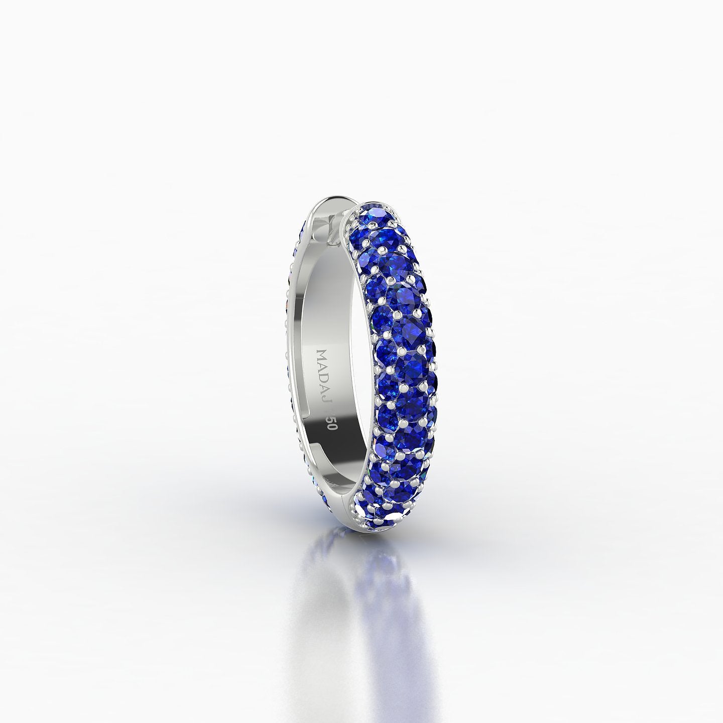 Theia | 18k White Gold 9.5 mm Pave Sapphire Hoop Piercing