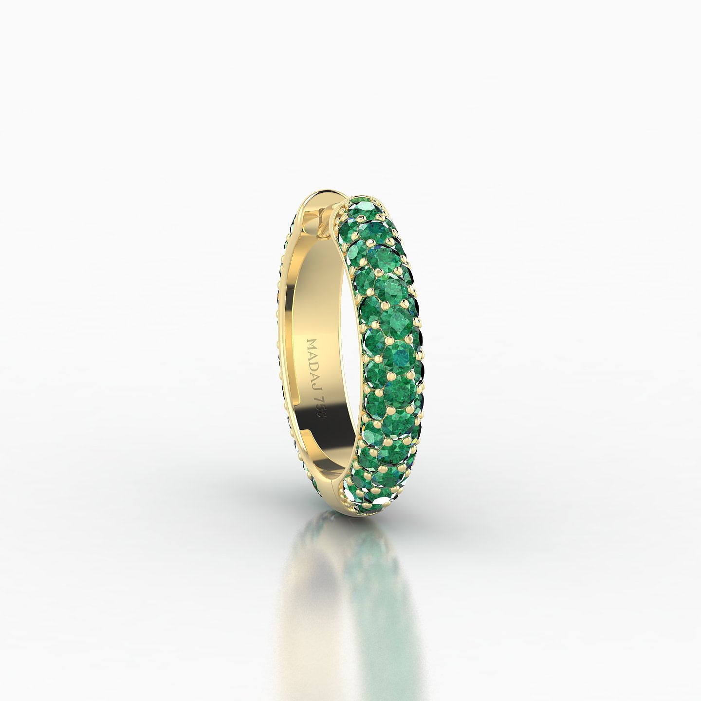 Theia | 18k Yellow Gold 9.5 mm Pave Emerald Hoop Piercing