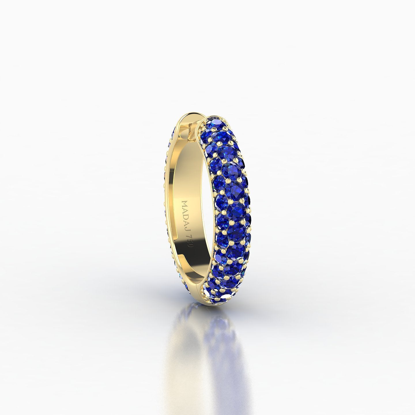 Theia | 18k Yellow Gold 9.5 mm Pave Sapphire Hoop Piercing