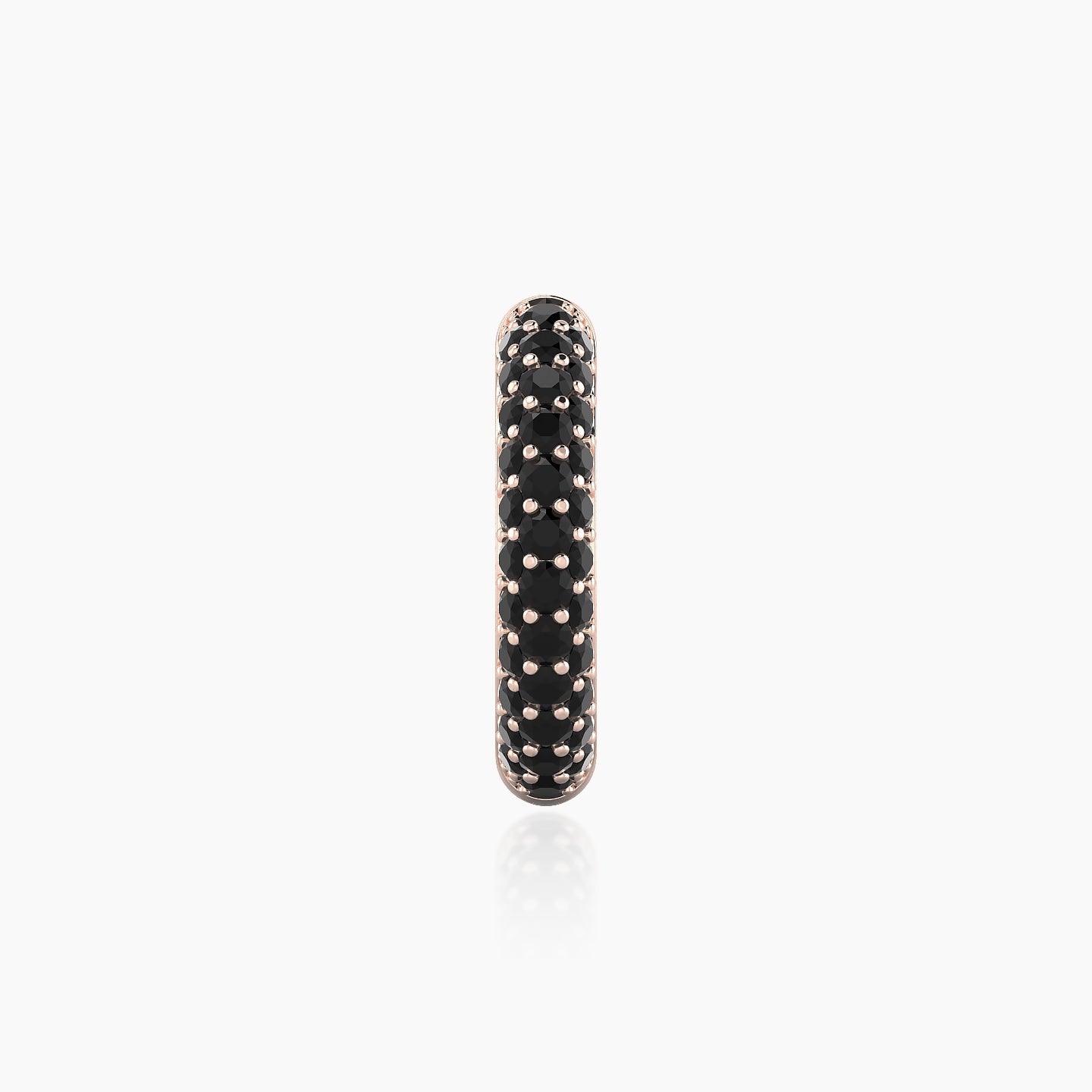 Theia | 18k Rose Gold 9.5 mm Pave Black Diamond Hoop Piercing