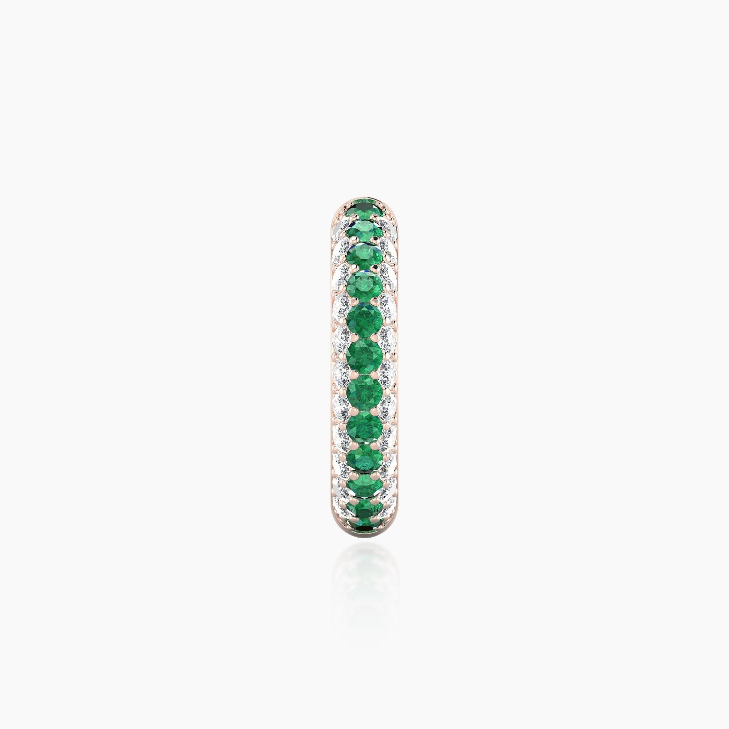 Theia | 18k Rose Gold 9.5 mm Pave Emerald & Diamond Hoop Piercing