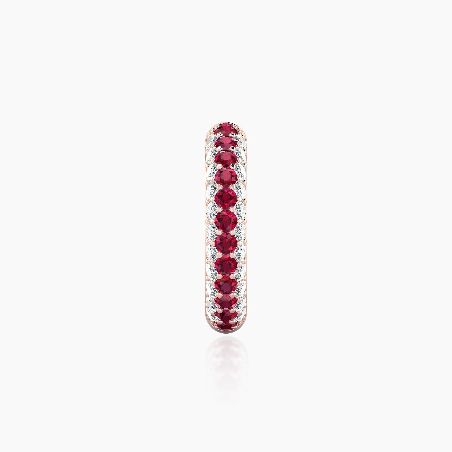 Theia | 18k Rose Gold 9.5 mm Pave Ruby & Diamond Hoop Piercing