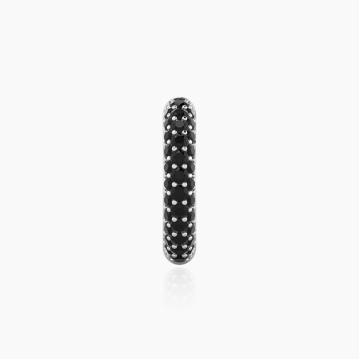 Theia | 18k White Gold 9.5 mm Pave Black Diamond Hoop Piercing