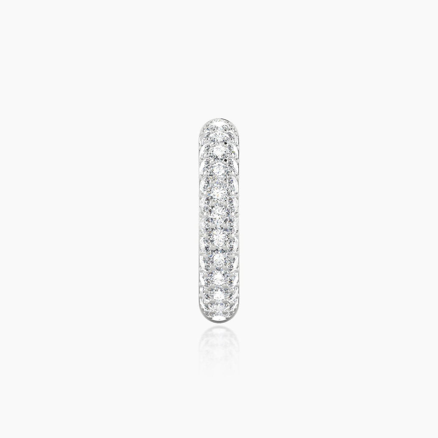 Theia | 18k White Gold 9.5 mm Pave Diamond Hoop Piercing