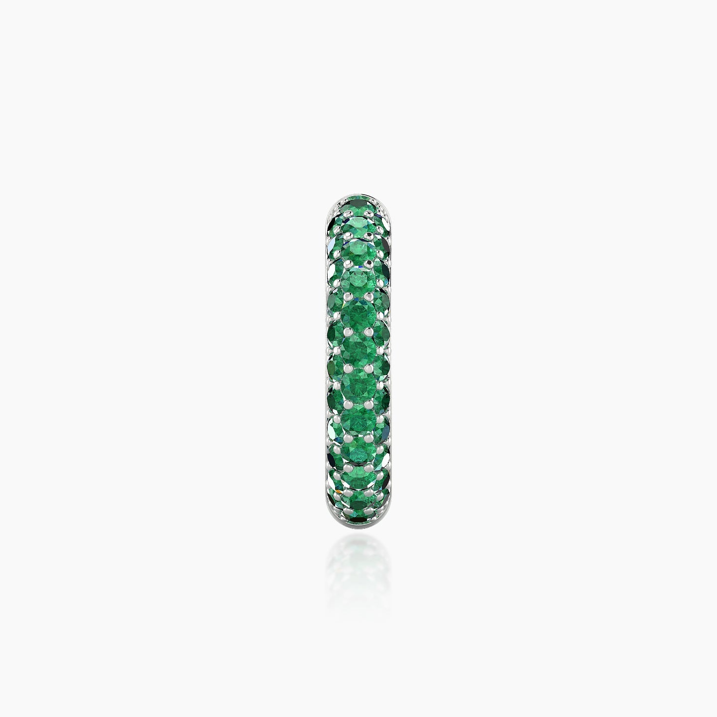 Theia | 18k White Gold 9.5 mm Pave Emerald Hoop Piercing