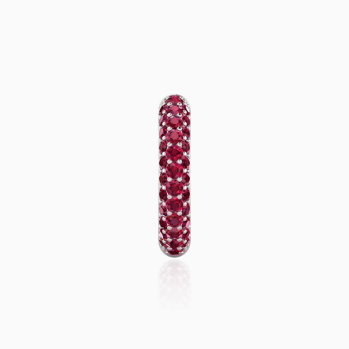 Theia | 18k White Gold 9.5 mm Pave Ruby Hoop Piercing