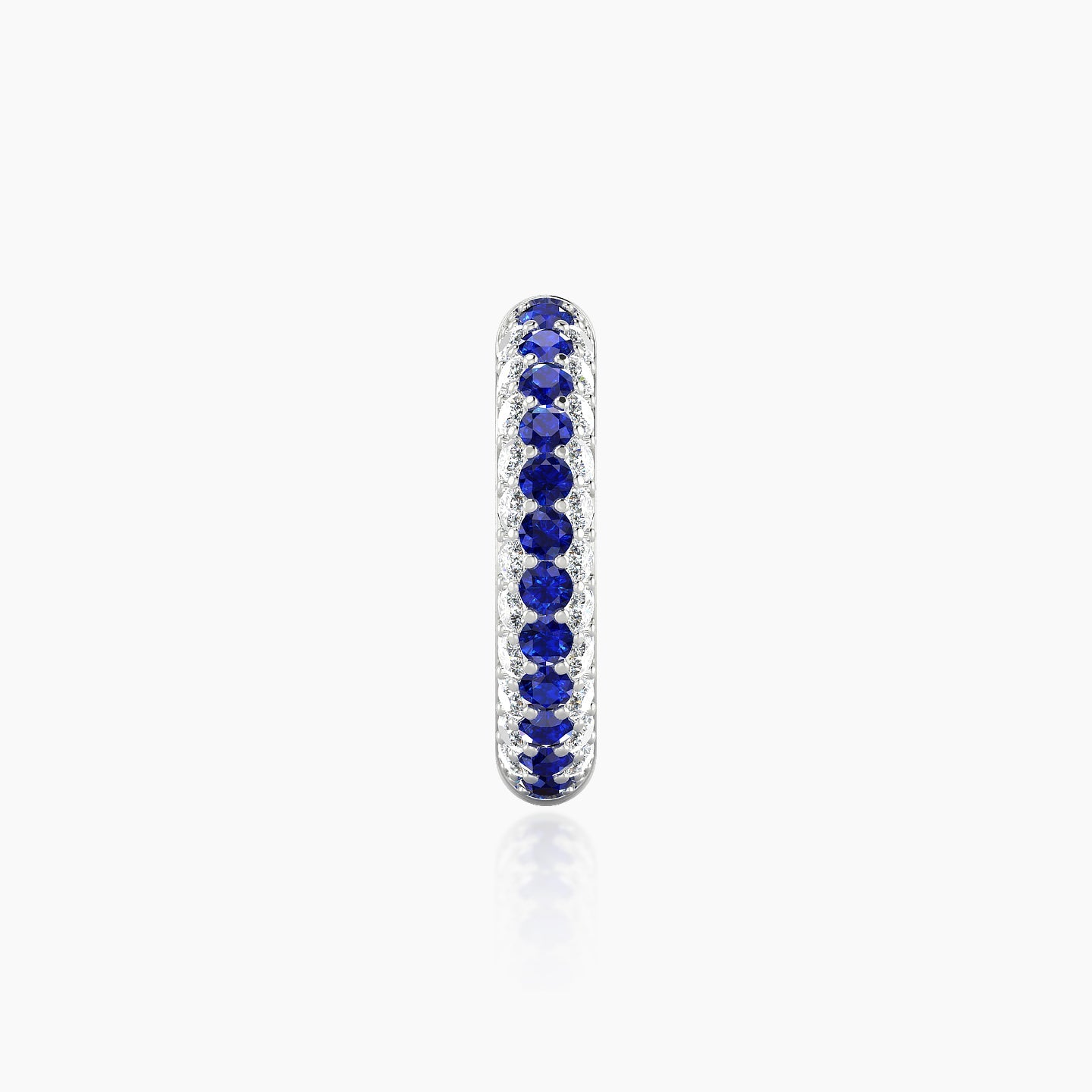 Theia | 18k White Gold 9.5 mm Pave Sapphire & Diamond Hoop Piercing