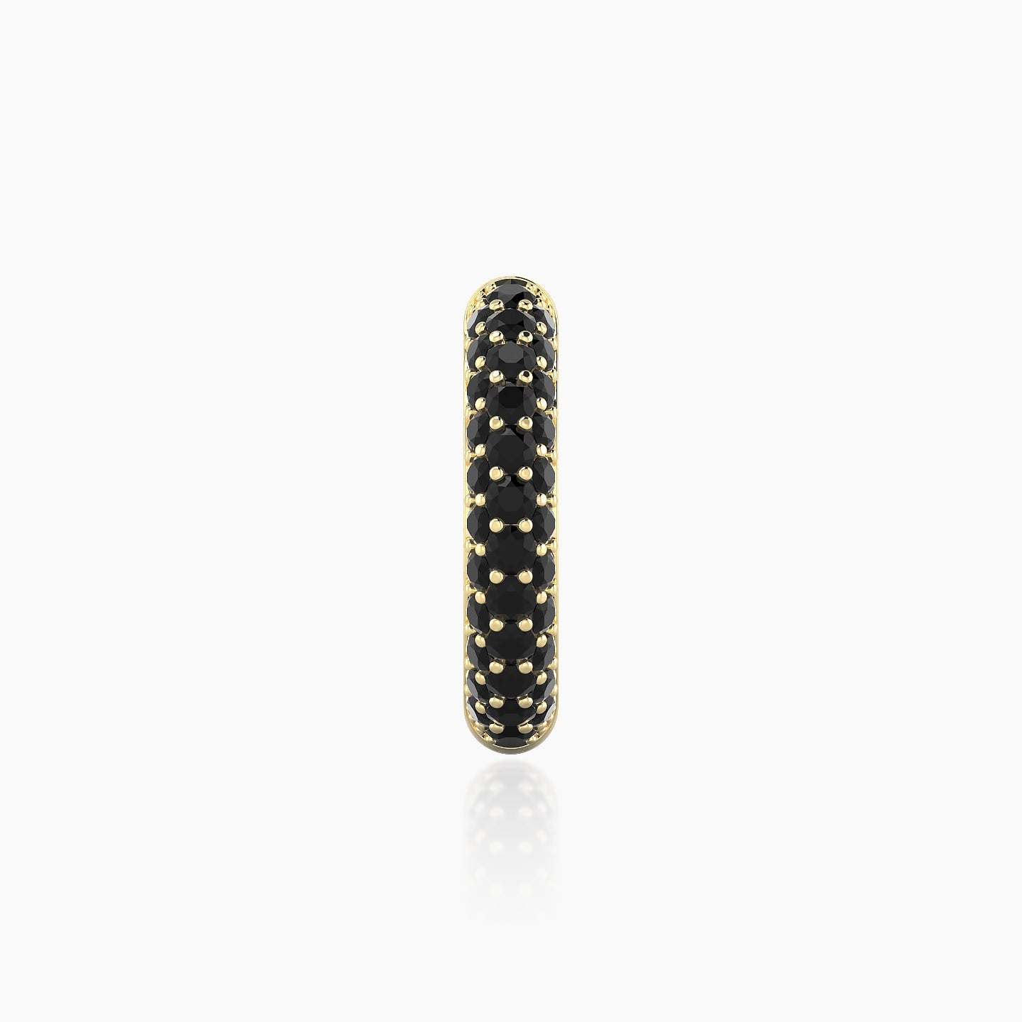 Theia | 18k Yellow Gold 9.5 mm Pave Black Diamond Hoop Piercing