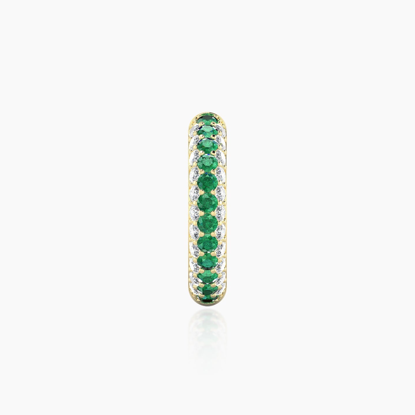 Theia | 18k Yellow Gold 9.5 mm Pave Emerald & Diamond Hoop Piercing