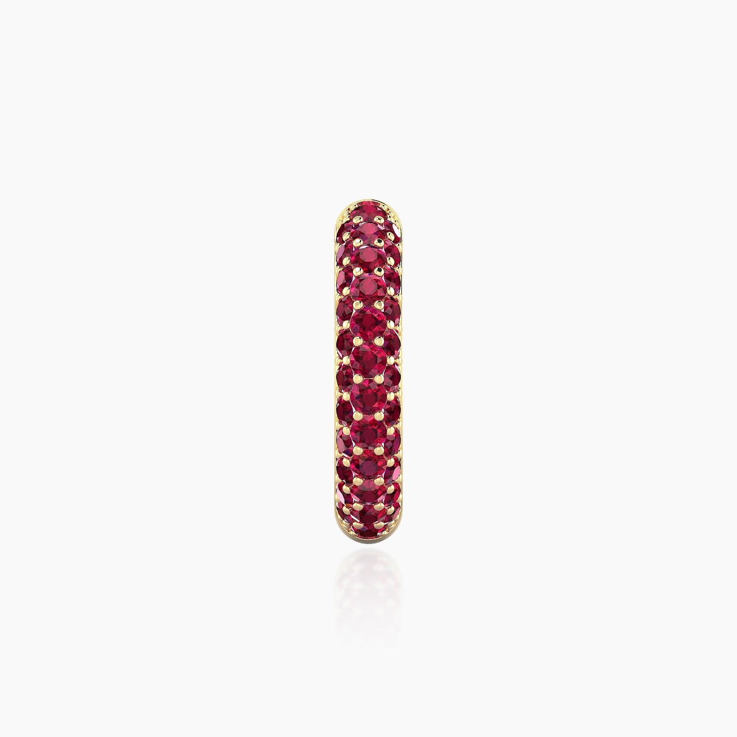 Theia | 18k Yellow Gold 9.5 mm Pave Ruby Hoop Piercing