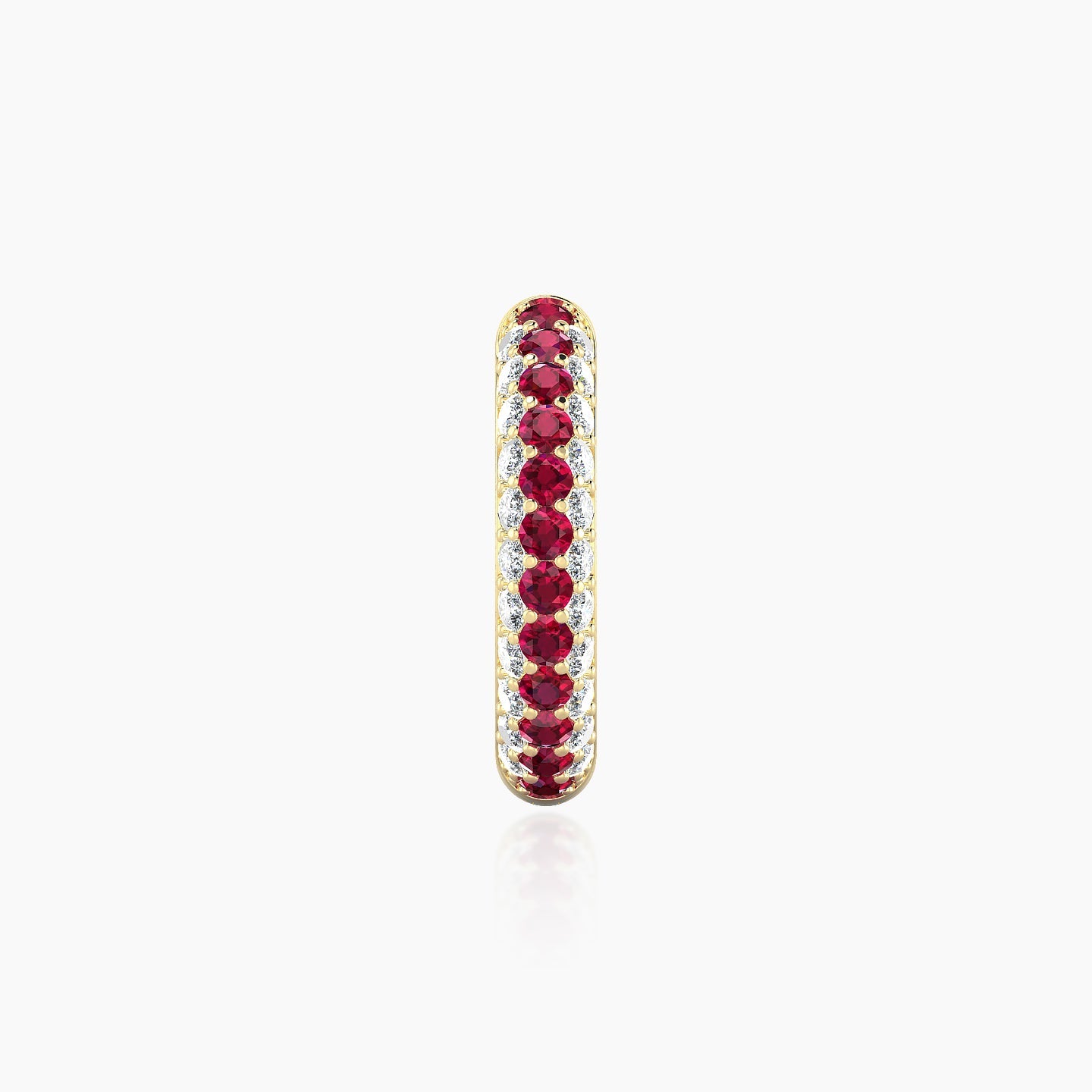 Theia | 18k Yellow Gold 9.5 mm Pave Ruby & Diamond Hoop Piercing