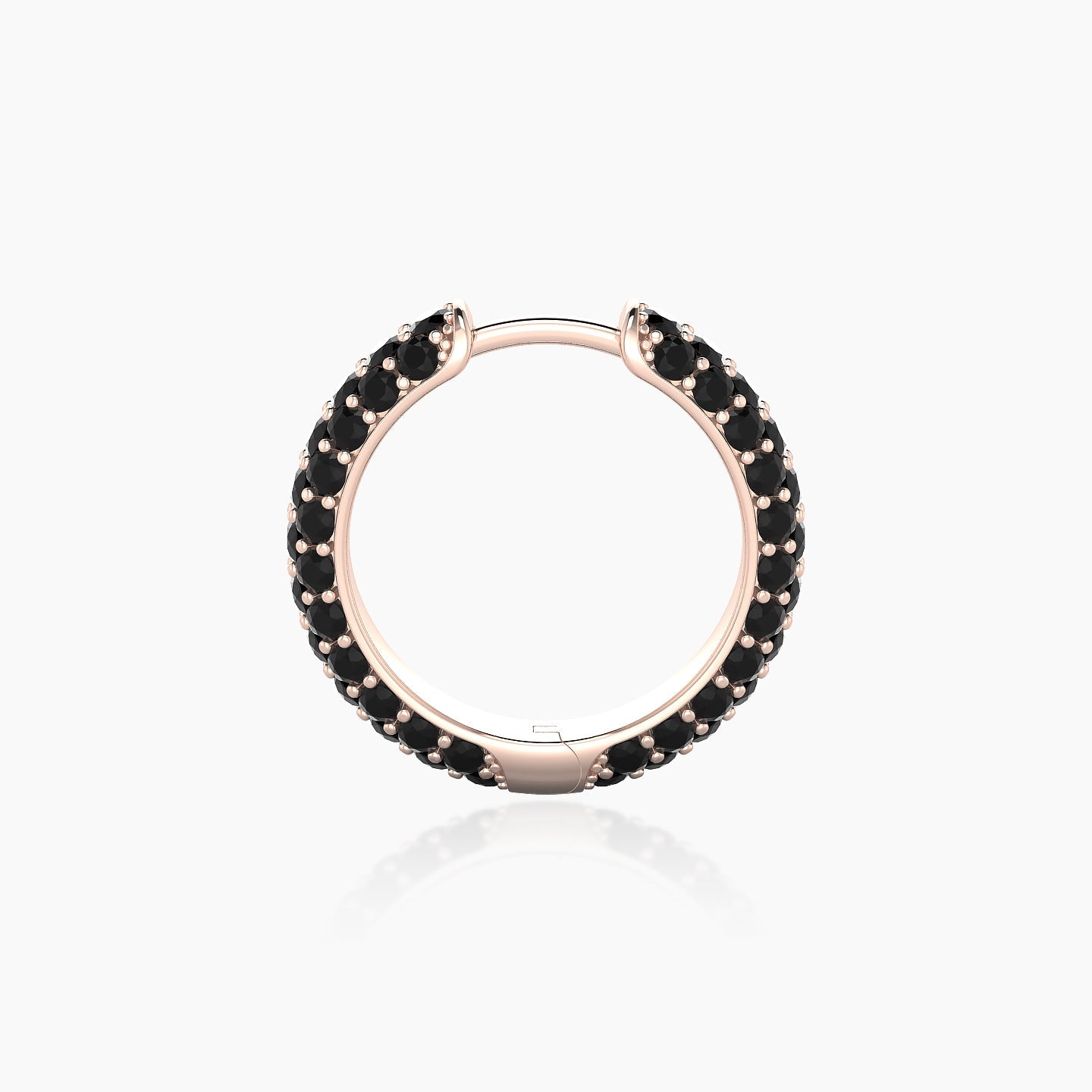 Theia | 18k Rose Gold 9.5 mm Pave Black Diamond Hoop Piercing