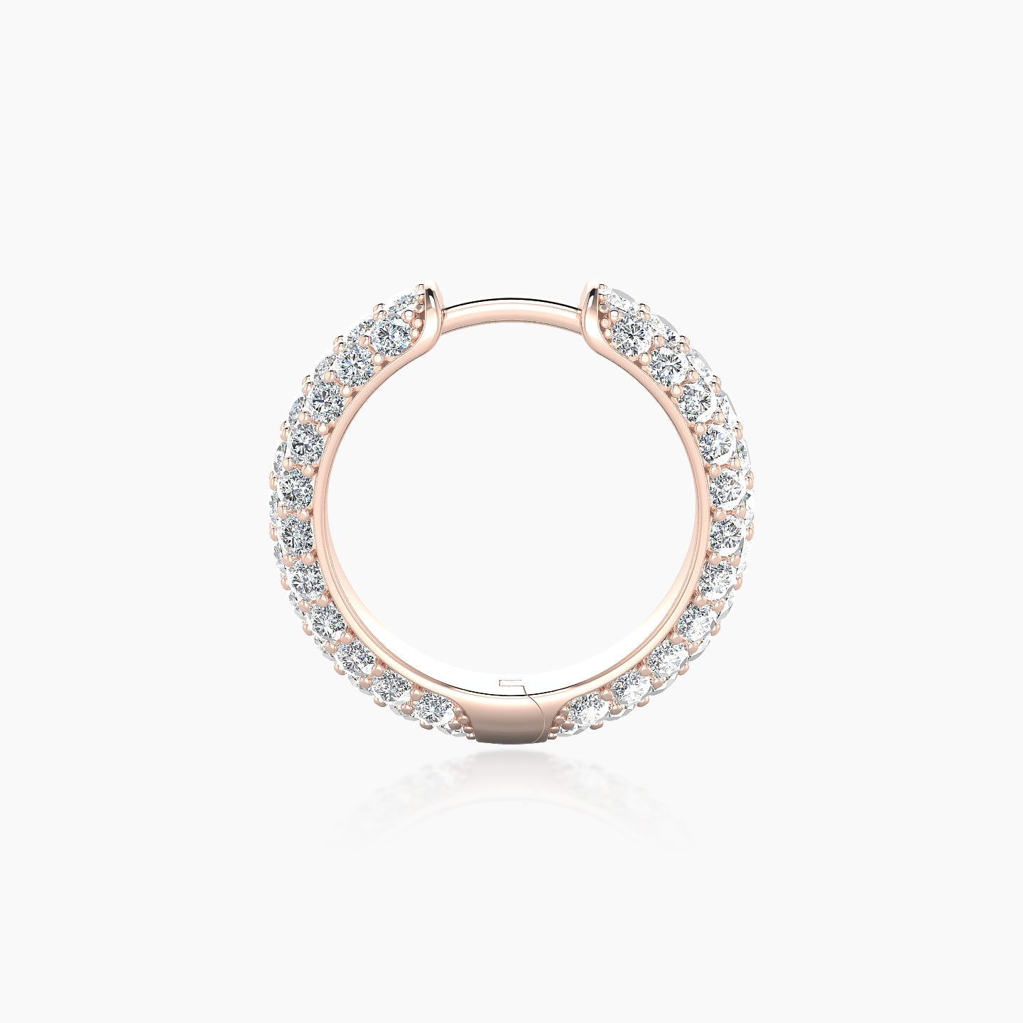 Theia | 18k Rose Gold 9.5 mm Pave Diamond Hoop Piercing