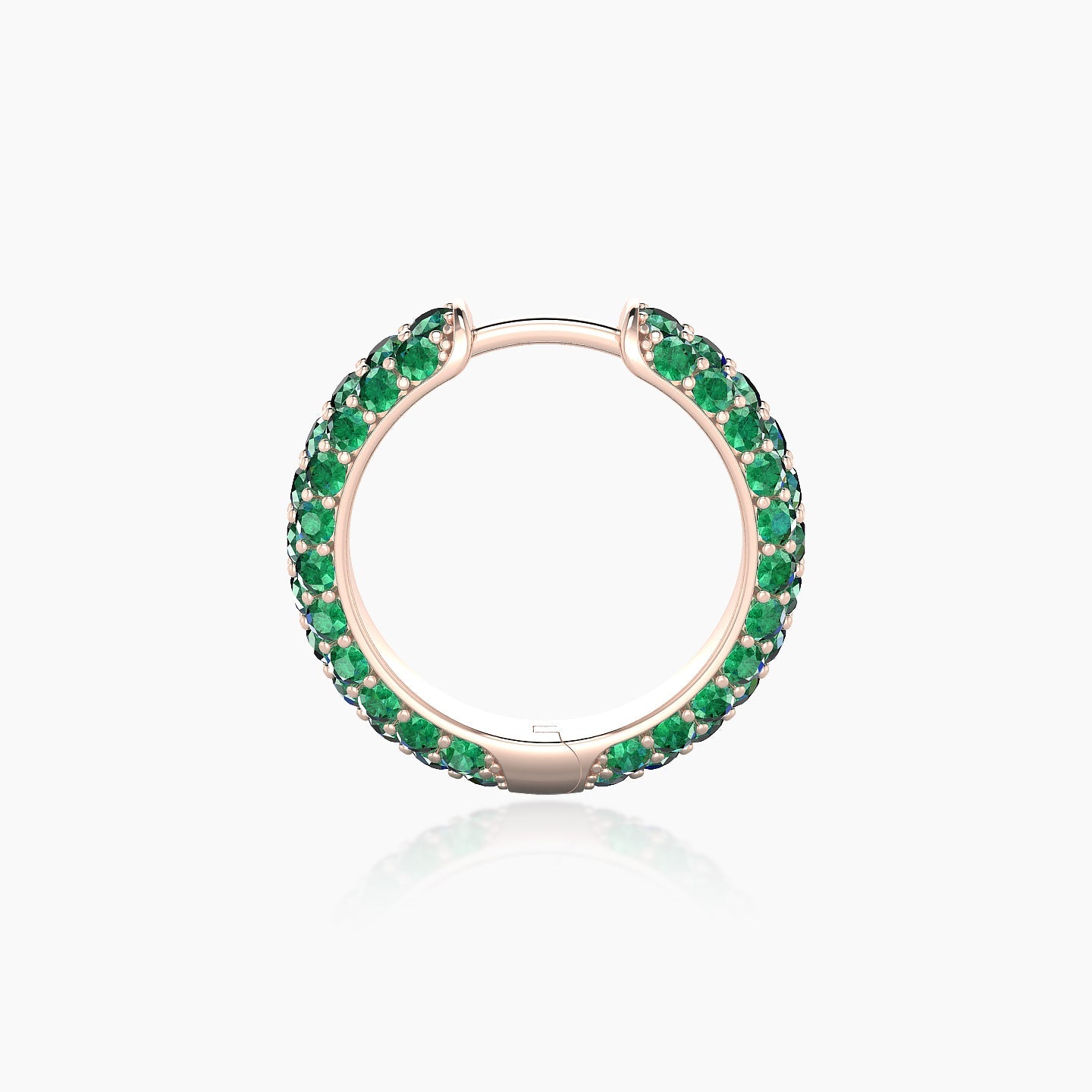 Theia | 18k Rose Gold 9.5 mm Pave Emerald Hoop Piercing