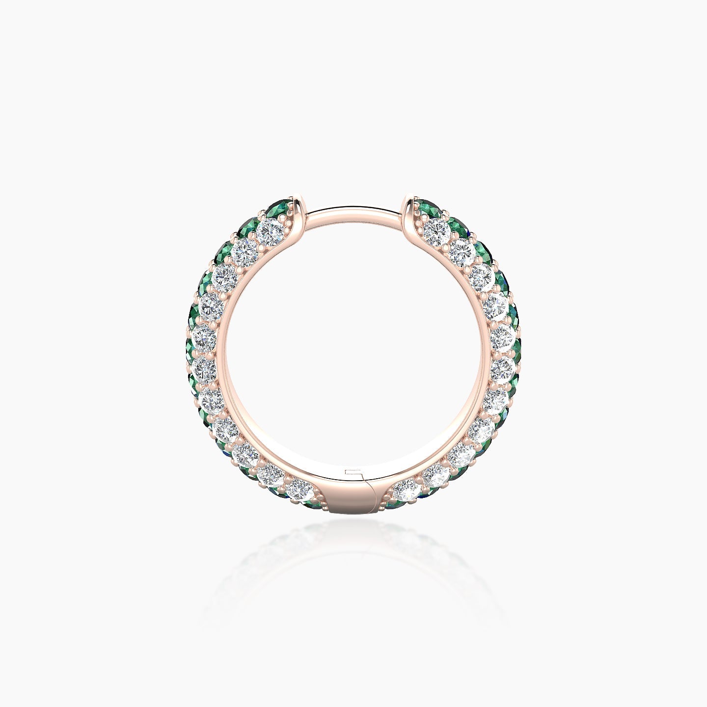 Theia | 18k Rose Gold 9.5 mm Pave Emerald & Diamond Hoop Piercing